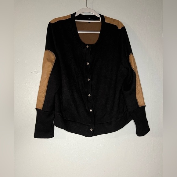 DREW DELILAH CARDIGAN black and brown with soft comfort sweater - Picture 2 of 7